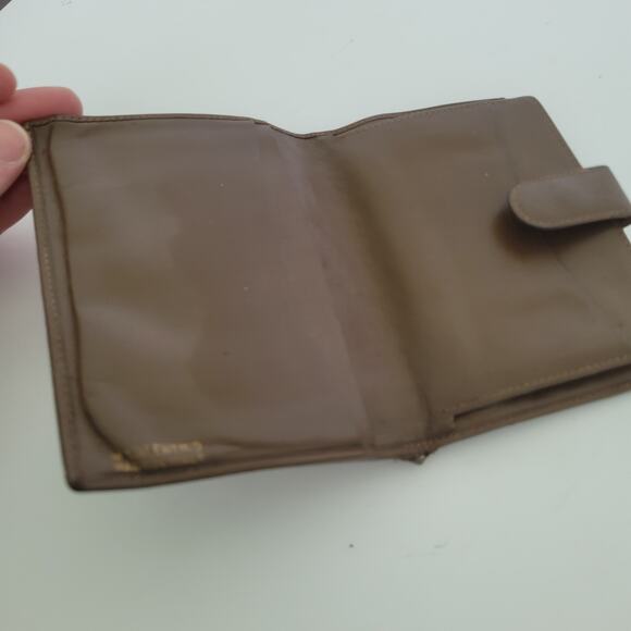Valentino Bifold Card Bill Holder Brown Wallet Medium Vintage Kisslock Italian - Picture 3 of 11